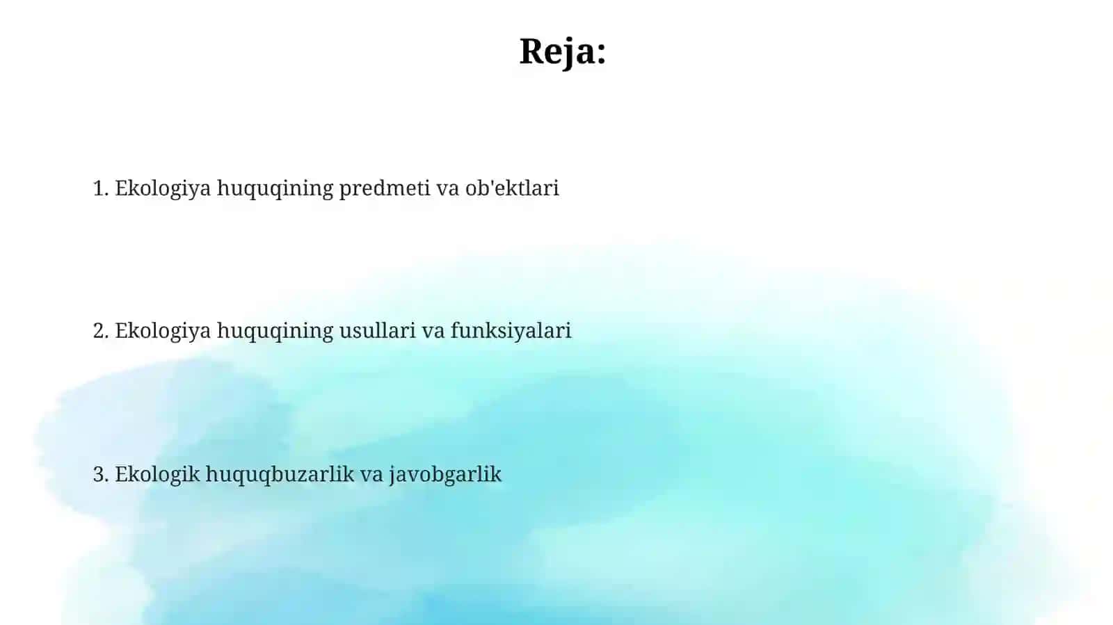 Ekologiya huquqi predmeti va usullari 2