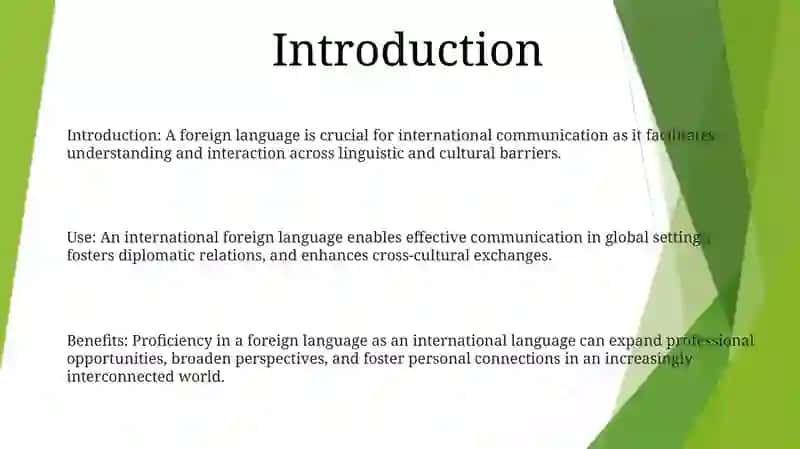 Use Of A Foreign Language As An International Language In Communication 2