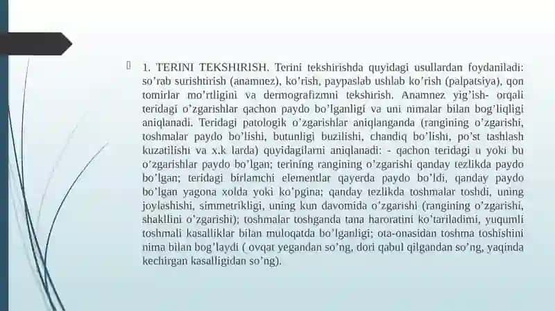 TERINI TEKSHIRISH 2