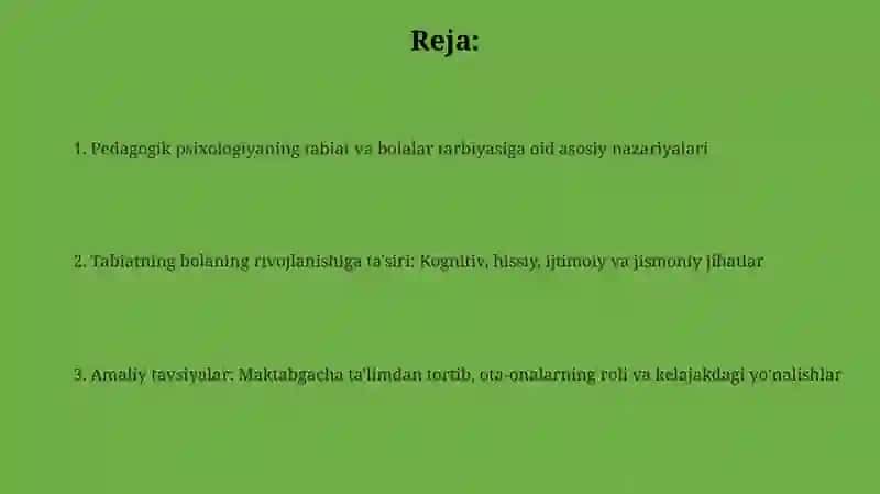 Pedagog psixologlarning bola tarbiyasida tabiatning ahamiyati haqidagi talimoti 2