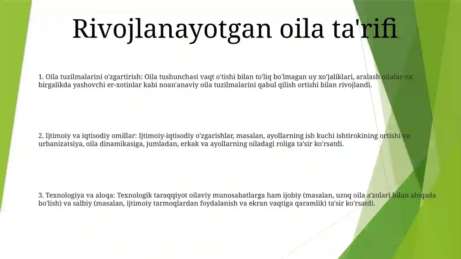 Xxi Asr Oilasi Konsepsiyasining AsosiyMazmuni 2