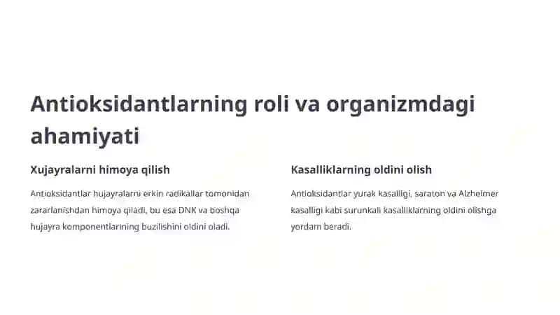 Organizmdagi Antioksidant Tizim 2