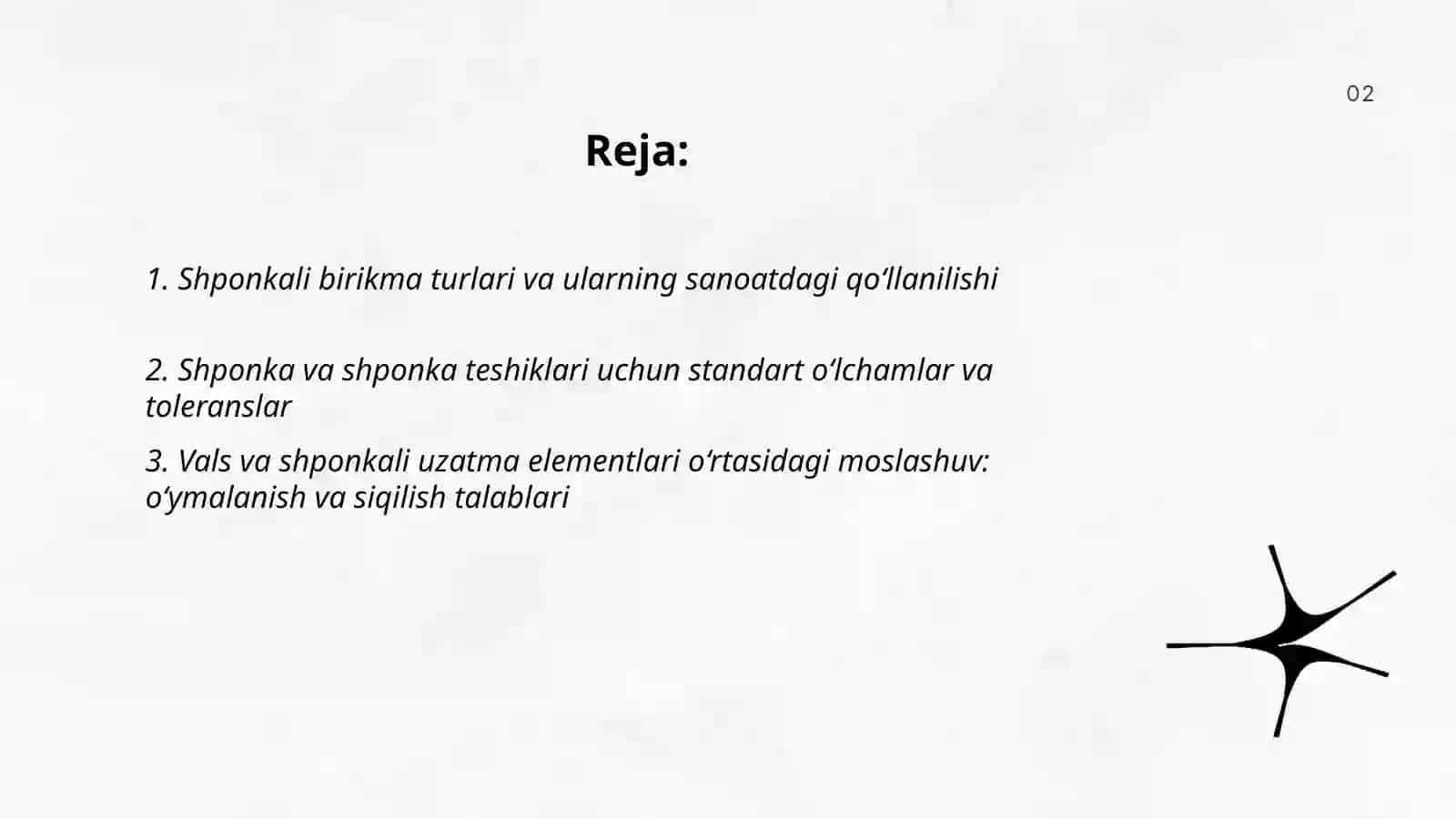 Shponkalibirkmalarning me'yorlanishi 2