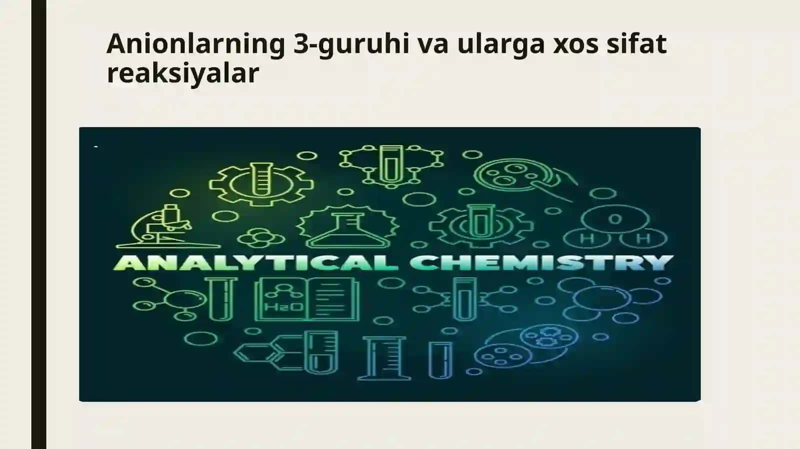 Analitik kimyo fanidan tayyorlagan kurs ishi taqdimoti 2
