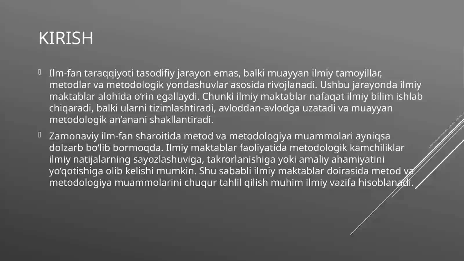 Ilmiy maktab metod va metadalogiya muammolari 2