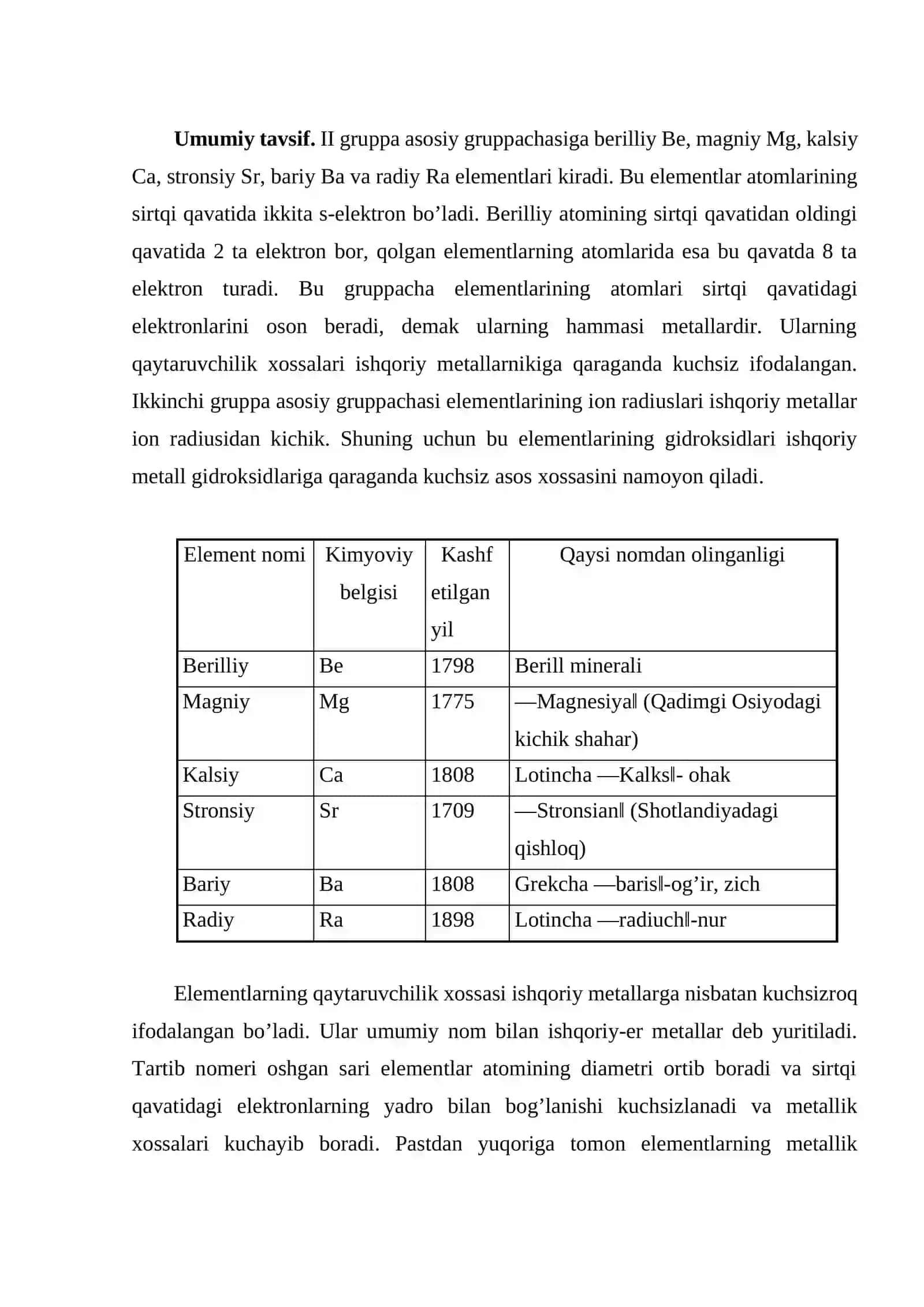 II – gurux bosh guruxchasi elеmеntlari 2