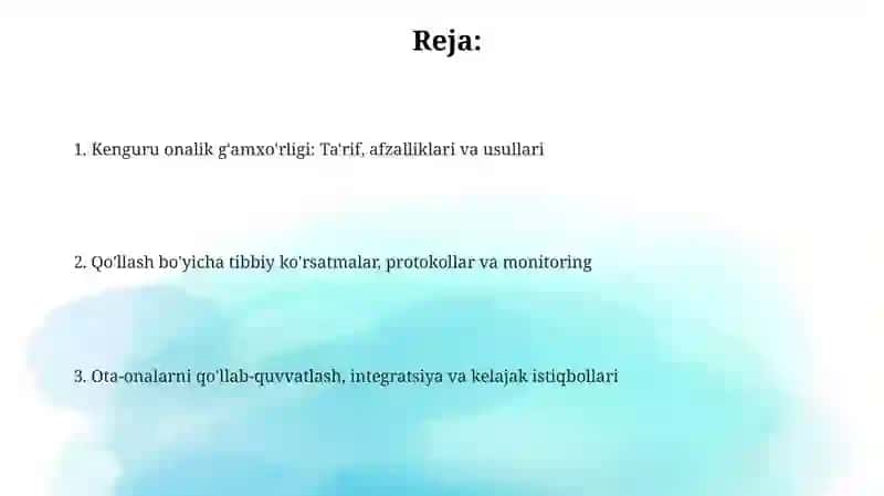 Chala tug'ilgan chaqaloqlarni kengru usuli bilan boqish 2