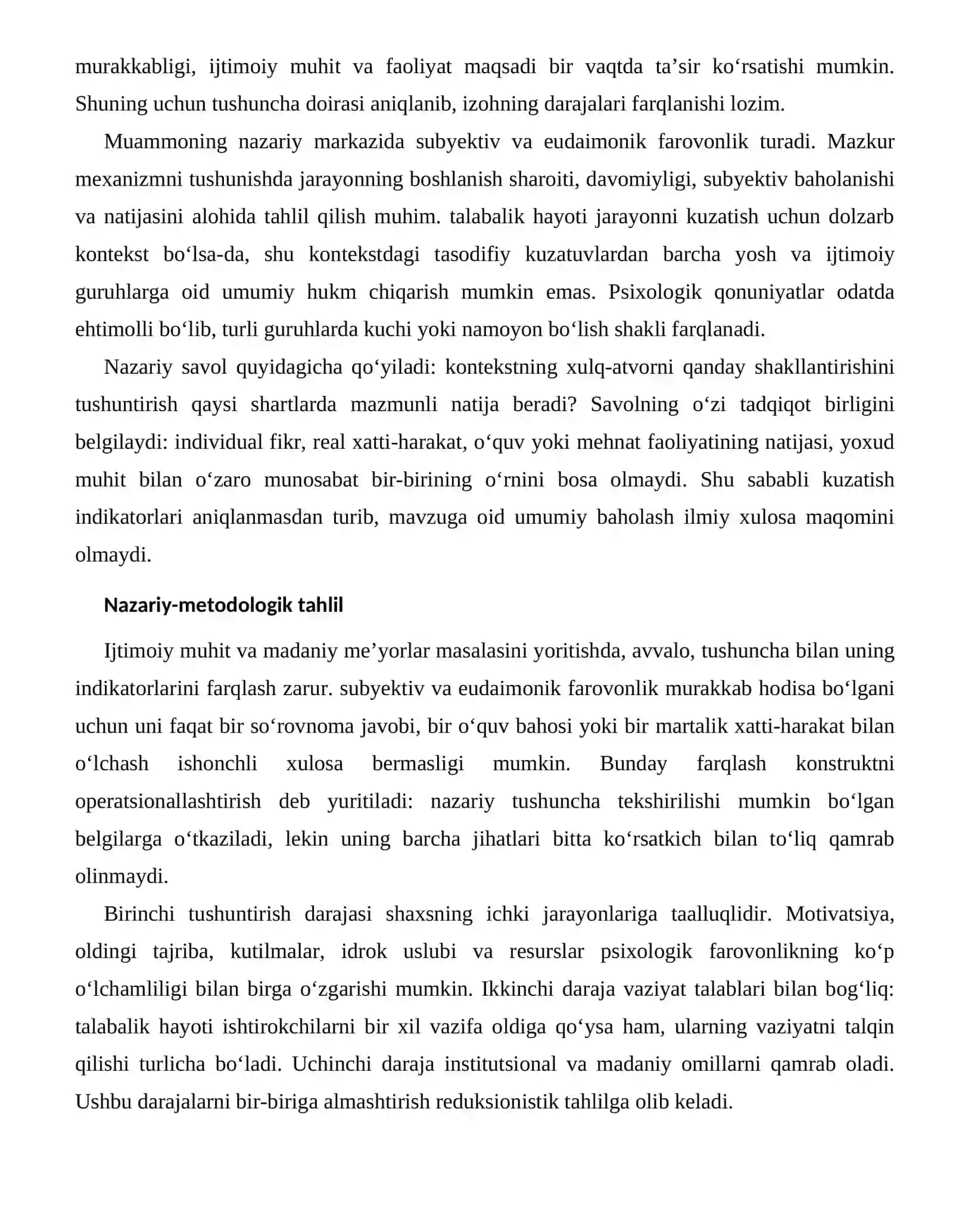 PSIXOLOGIK FAROVONLIKNING KO‘P O‘LCHAMLILIGI — IJTIMOIY-MADANIY OMILLARI 2