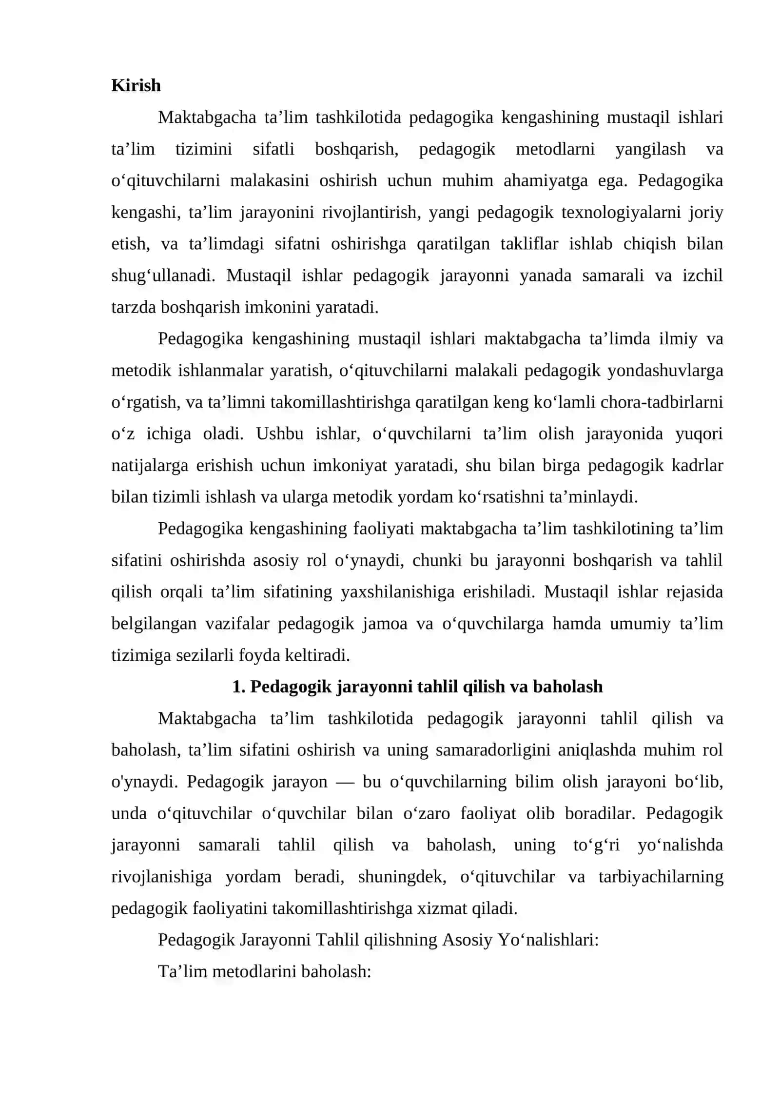 Maktabgacha taʼlim tashkilotida pedagogika kengashi 2