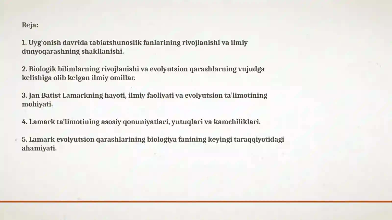 UYG‘ONISH DAVRIDA TABIAT FANI TARAQQIYOTI. J.B. LAMARKNING EVOLYUTSION TA’LIMOTI 2