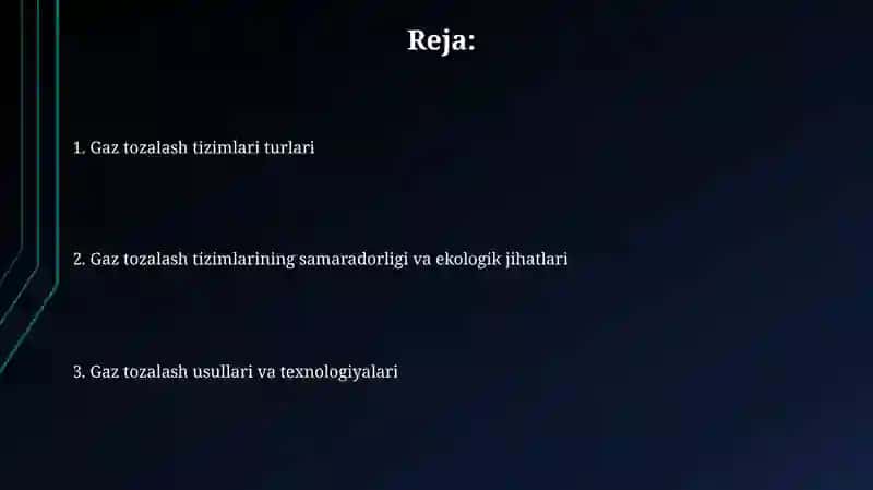 Gaz tozalash texnologiyalari 2