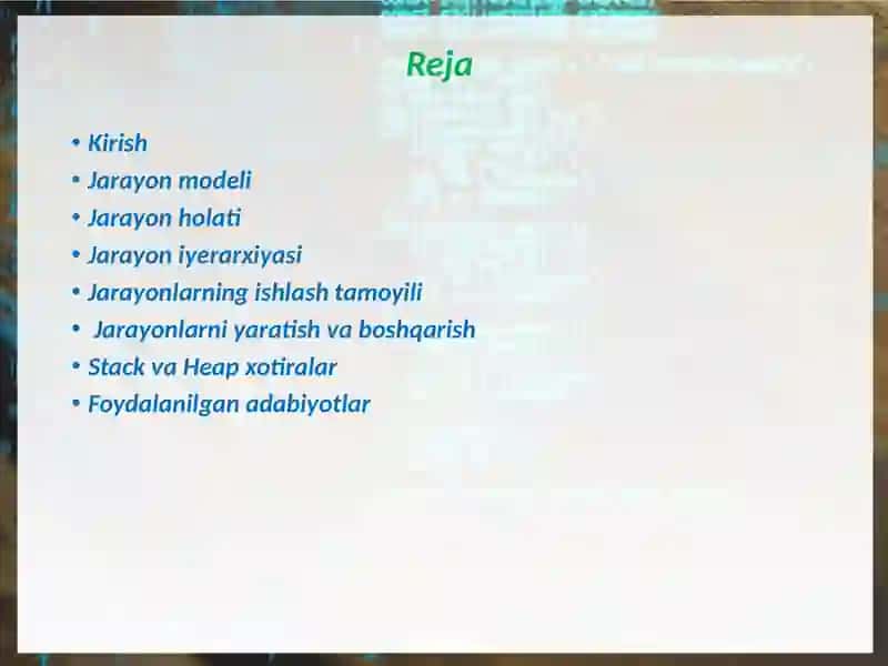 OPERASION TIZIMLAR 2