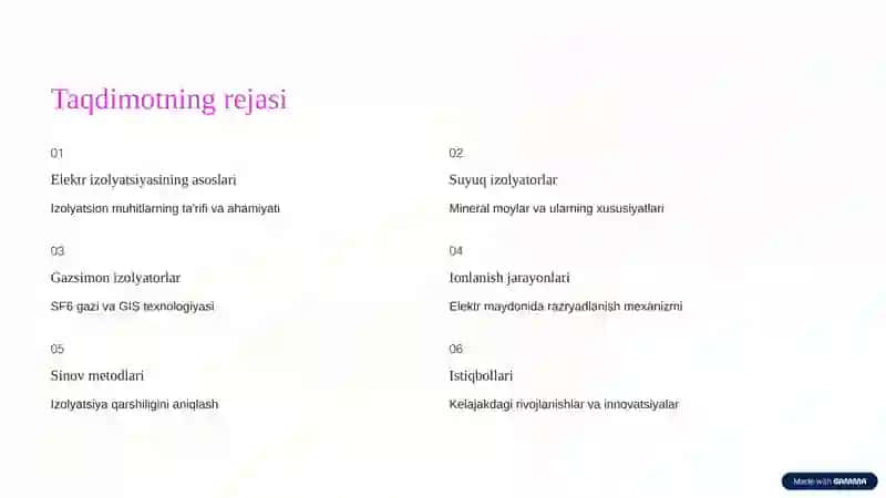 Suyuq va gazsimon izolyatsion muhitlarning elektr mustahkamligi 2