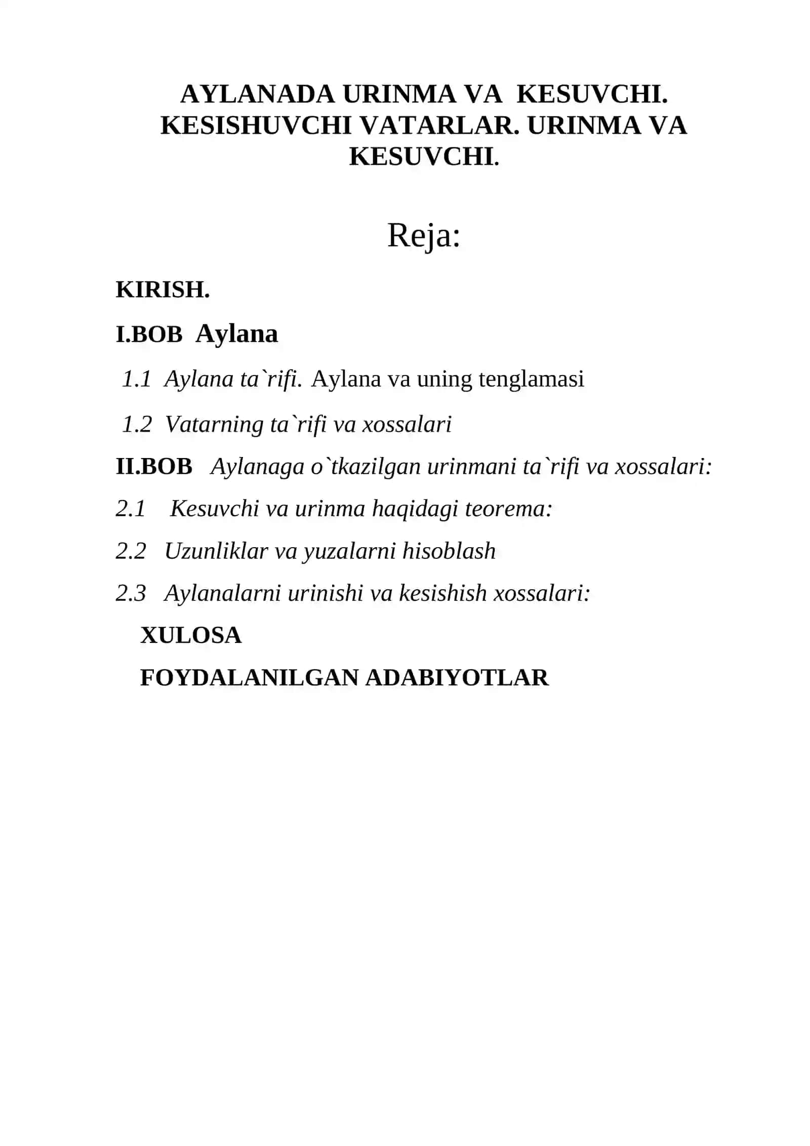 ELEMENTAR MATIMATIKA (GEOMETRIYA) 2