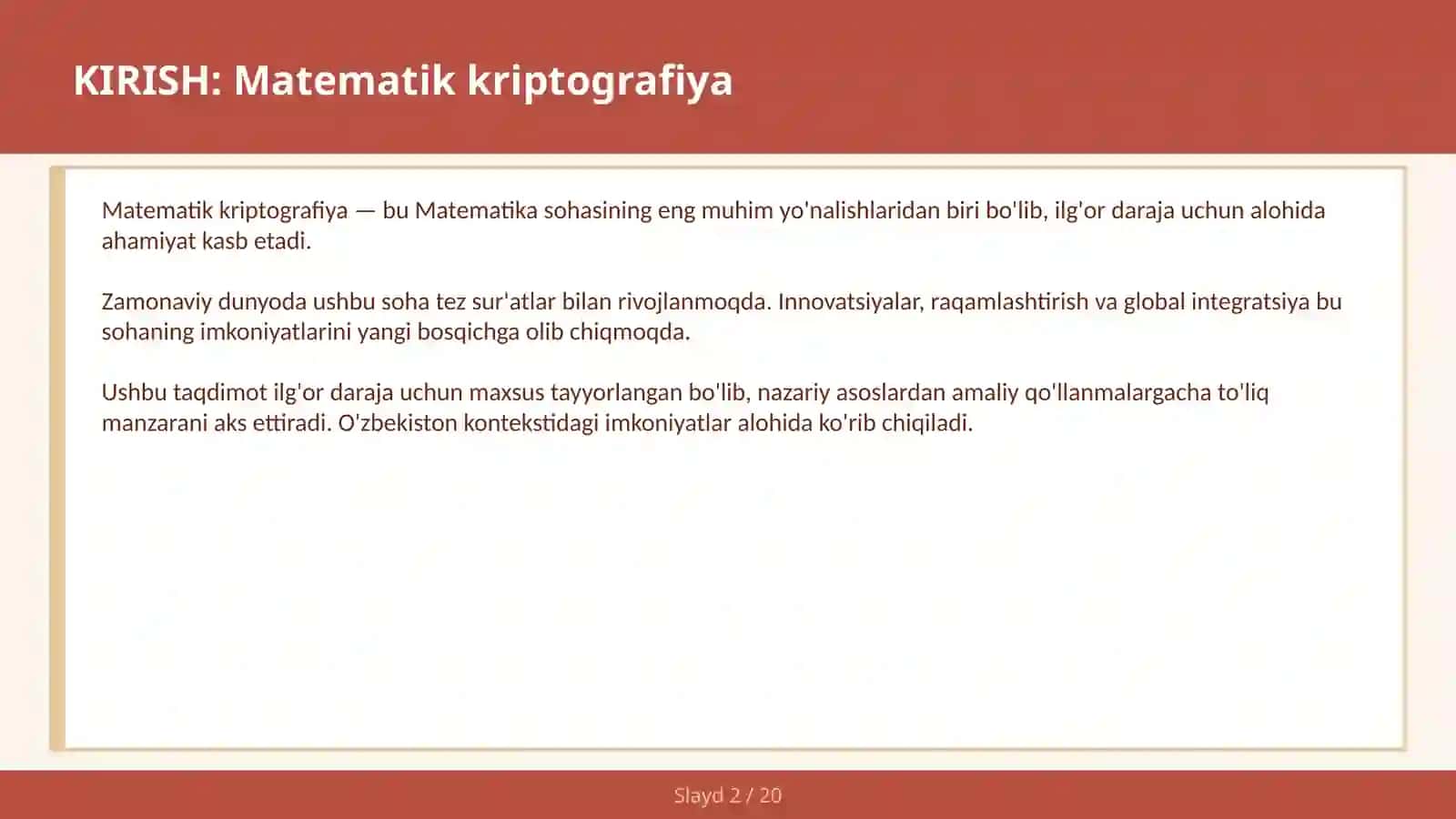 Matematik Kriptografiya 2