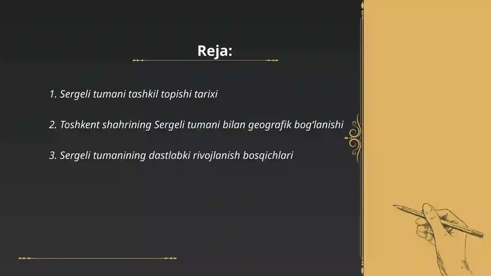 Toshkent shahar sergeli tumani yaralish tarixi va hozirgi kundagi ahvoli 2