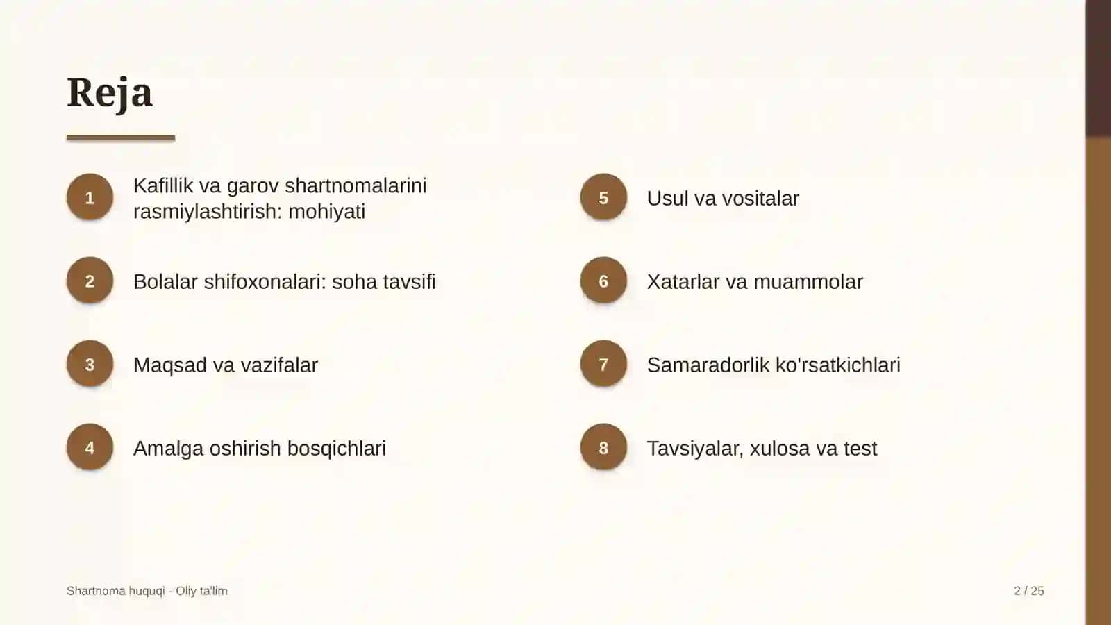 Shartnoma Huquqi · Oliy Ta'limg 2