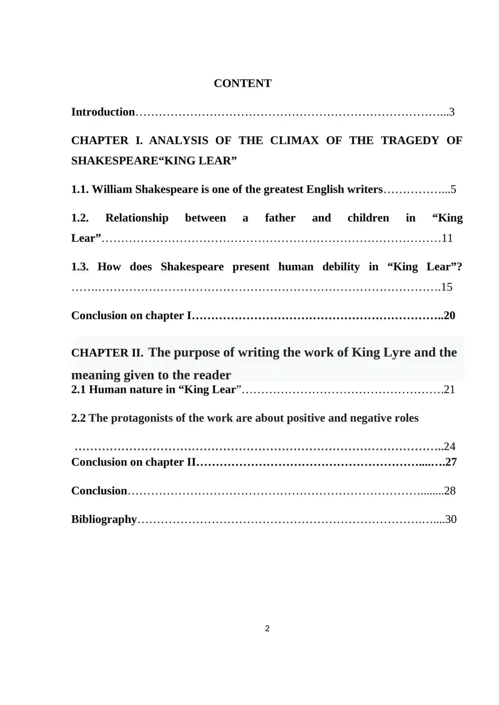 ANALYSIS OF THE CLIMAX OF THE TRAGEDY OF SHAKESPEARE, “KING LEAR” 2