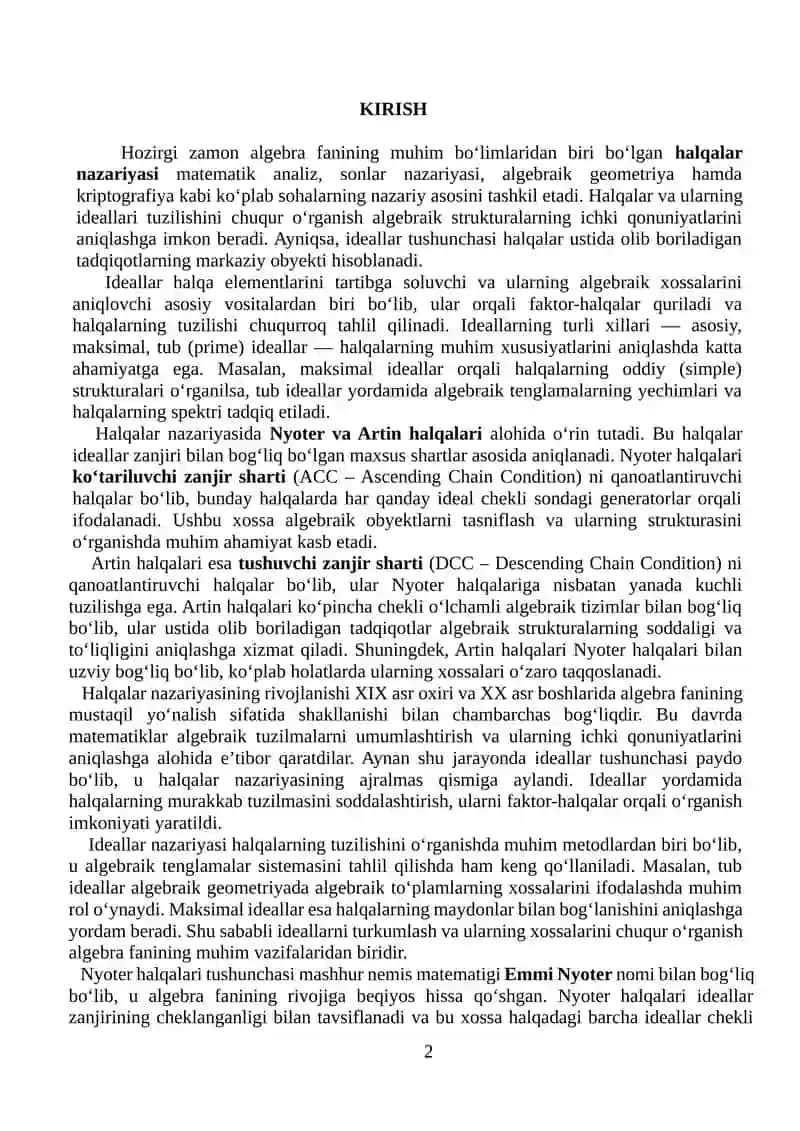 Halqa va ideal tushunchasi 2