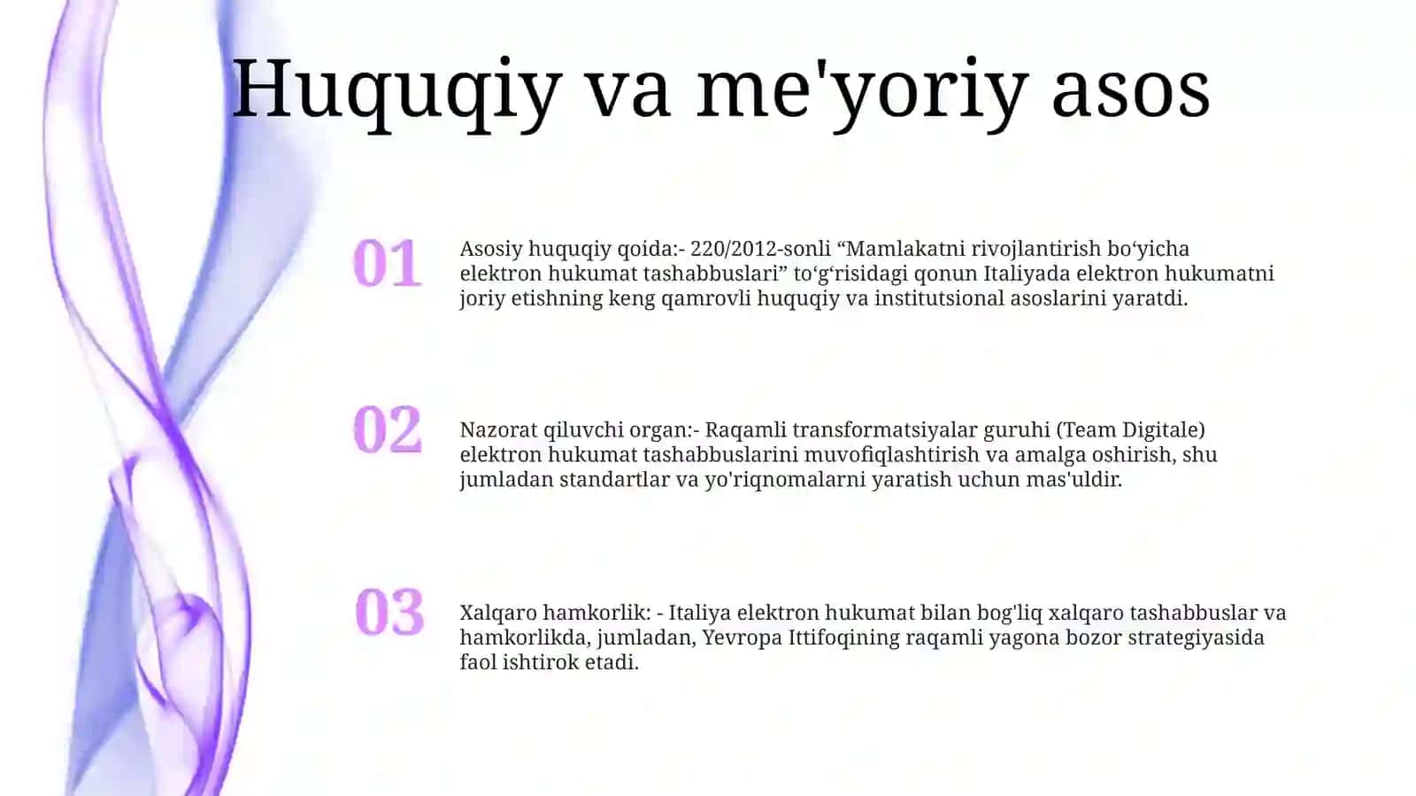 Elikitron Hukumat Joriy Etishning Italya Tajribasi 2