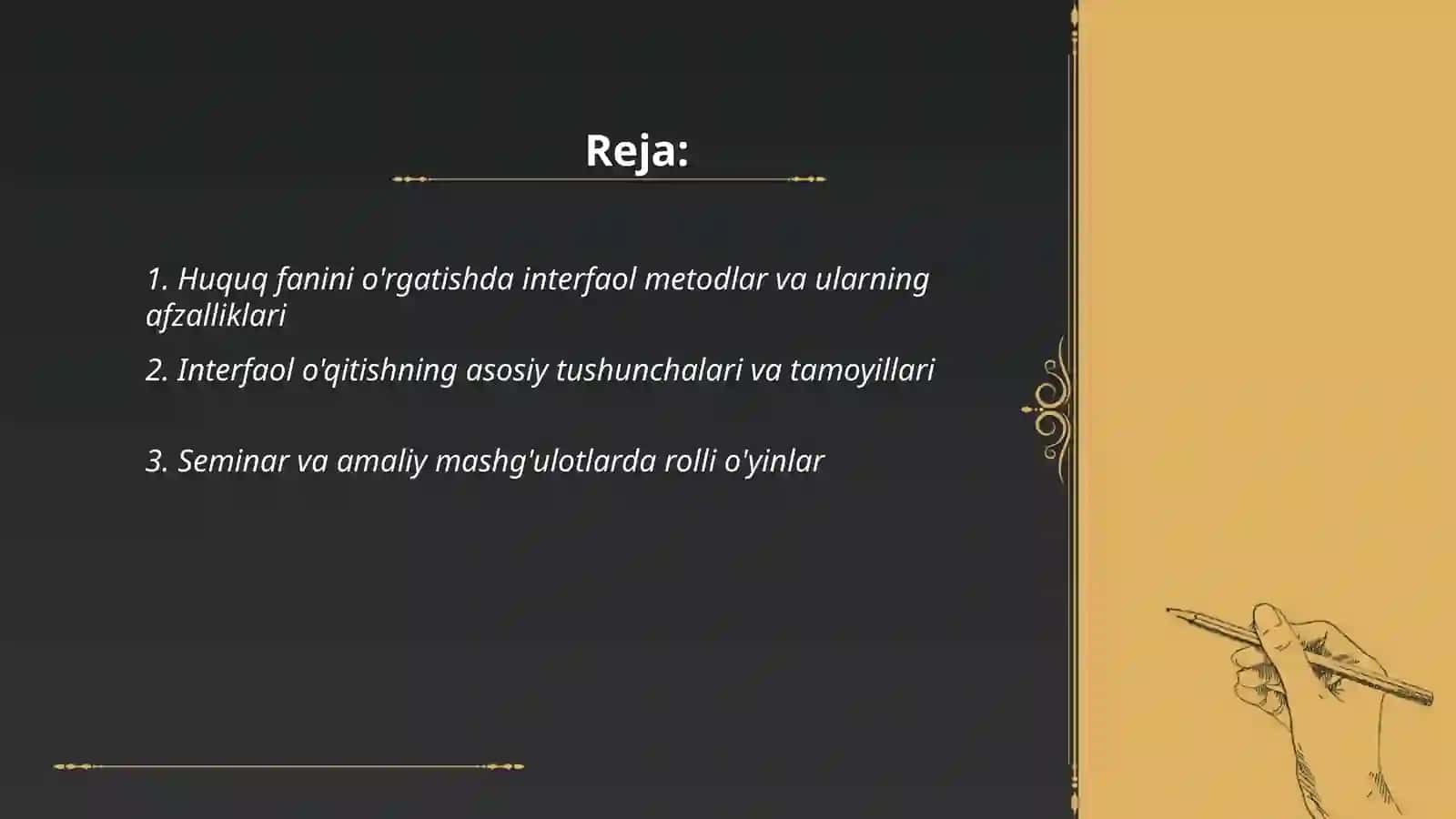 Huquq fanini o'rgatishda interfaol metodlar va ularning afzalliklari 2