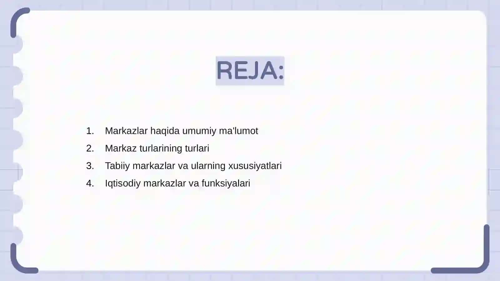 Markazlar va ular turlari 2