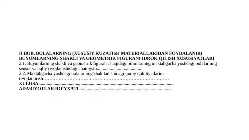Bolalarni geometrik figuralarni farqlash va nomini aytishga va qo`l mehnati orqali didaktik o`yinchoqlar yasashga o`rgatish 2