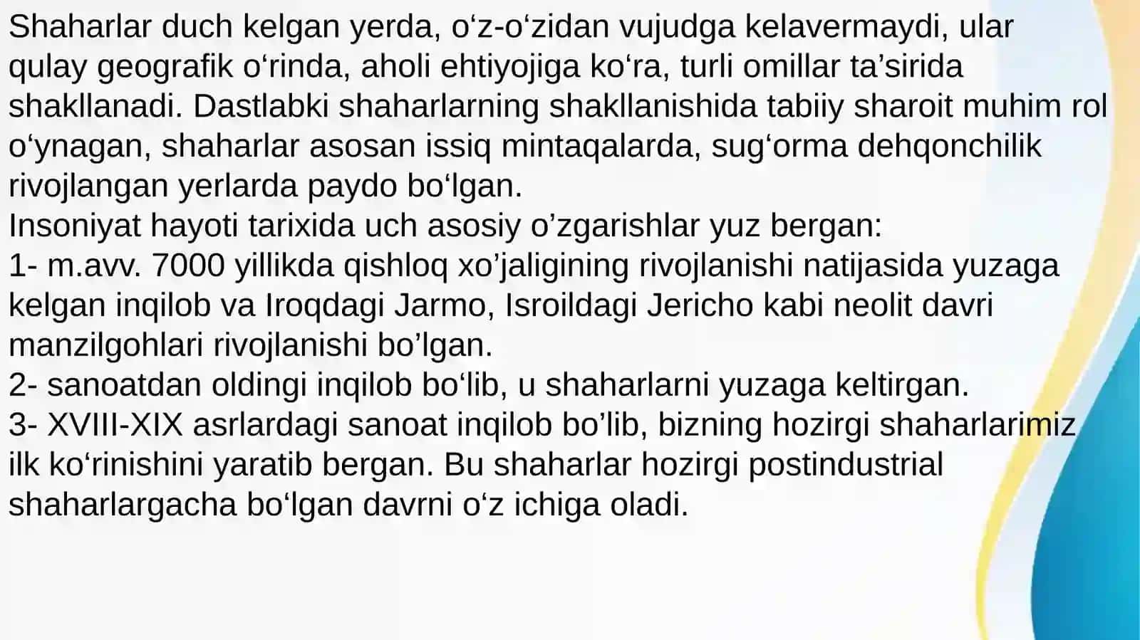 SHAHAR PAYDO BO`LISH OMILLARI 2