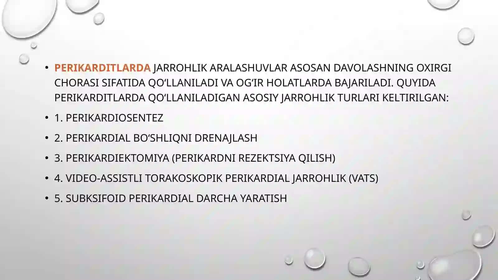 Perikarditlarda operatsiyalar 2