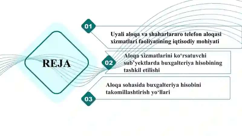 Uyali aloqa va shaharlararo telefon aloqasi xizmatlarini ko‘rsatuvchi sub’yektlarda buxgalteriya hisobi 2