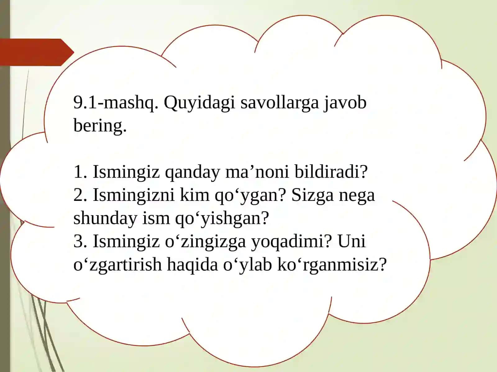 Ismlar. Boshharflarimlosi 2