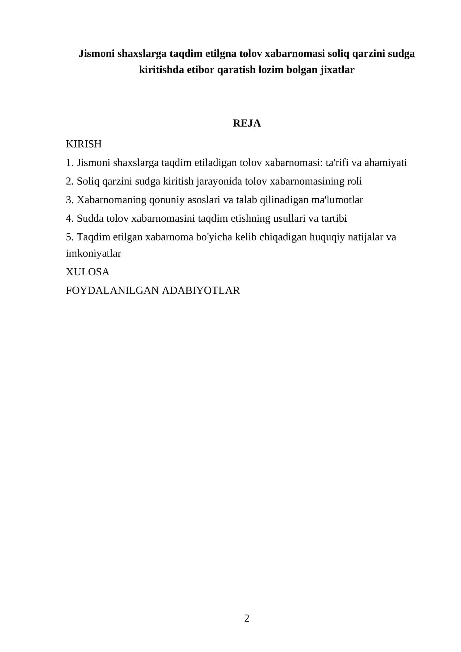 Jismoni shaxslarga taqdim etiladigan tolov xabarnomasi soliq qarzini sudga kiritishda etibor qaratish lozim bolgan jixatlar 2