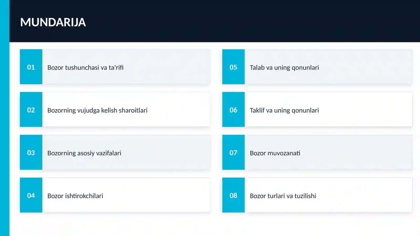 BOZOR MOHIYATI VA VUJUDGA KELISH SHAROITLARI 2