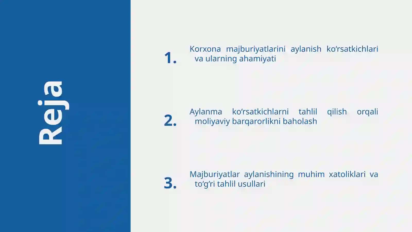 Moliyaviy barqarorlikni ta'minlashda korxona majburiyatlarini aylanish ko‘rsatkichlarini tahlili 2