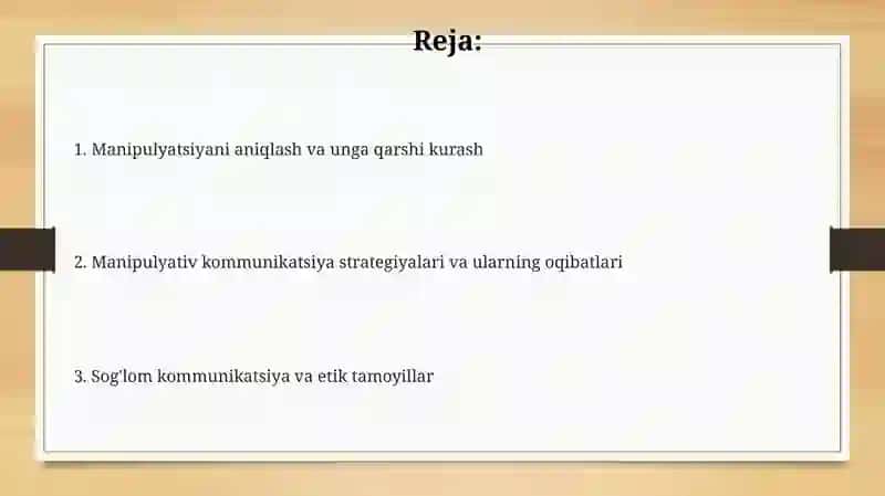 Muloqot pozitsiyalari va manipulatsiya 2