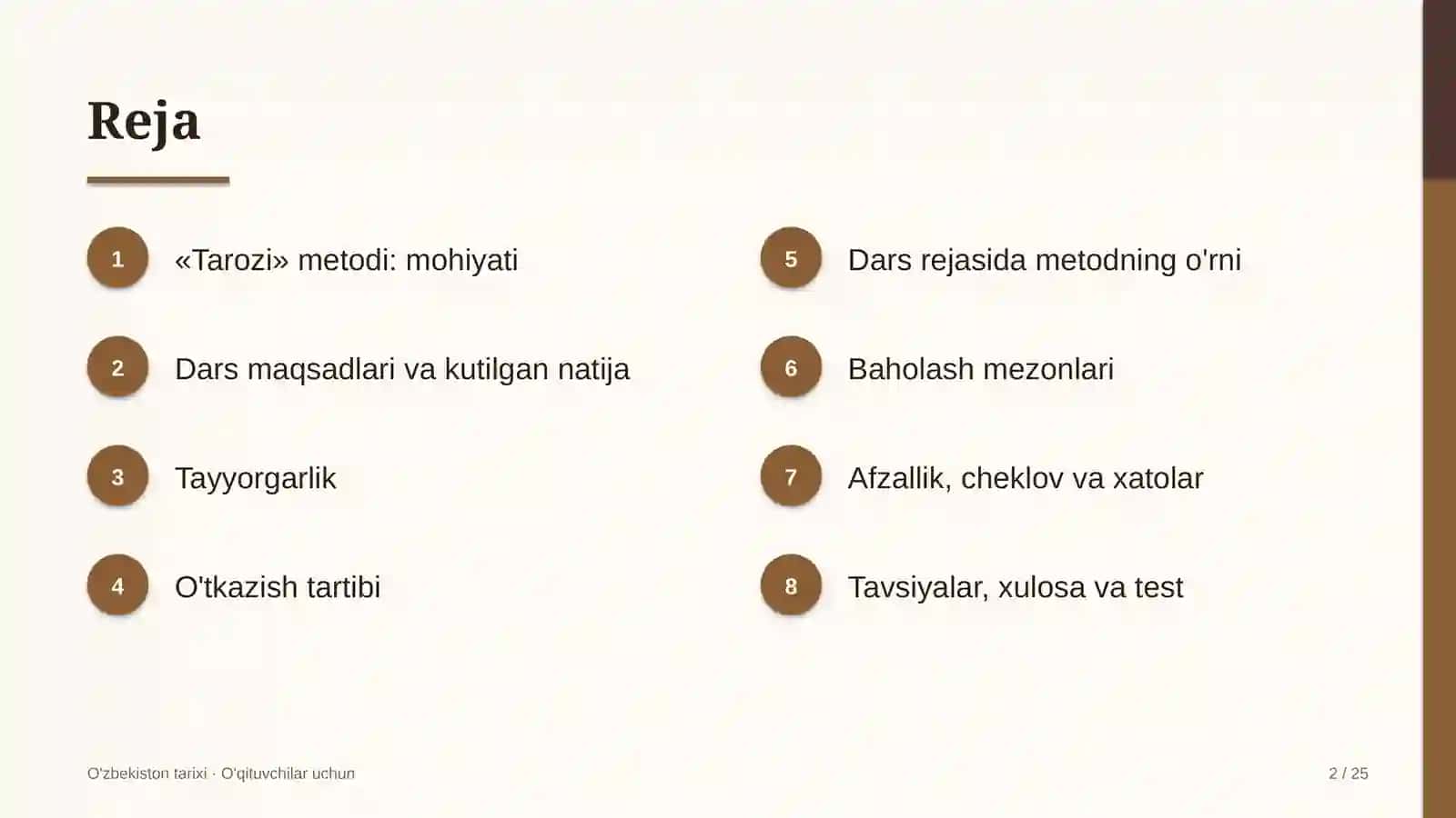 o'zbekiston tarixi darslarida tarozi metodidan foydalanish 7498 2
