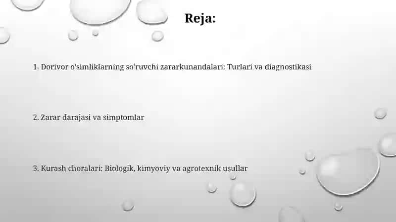 Dorivor o'simliklarni so'ruvchi zararkunandalarni aniqlash va qarshi kurash choralari 2
