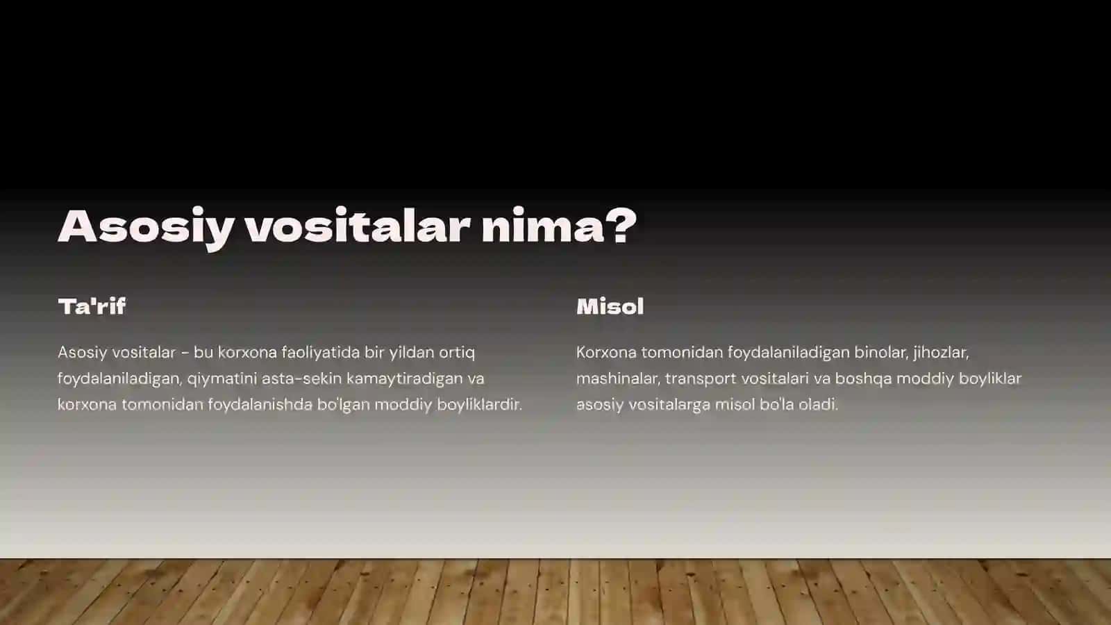 Asosiy vositalar hisobi 2