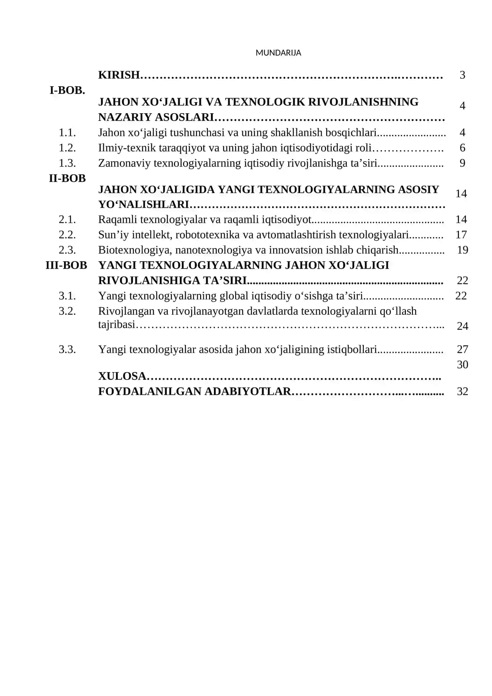 Jahon geografiyasi fani bo’yicha KURS ISHI 2