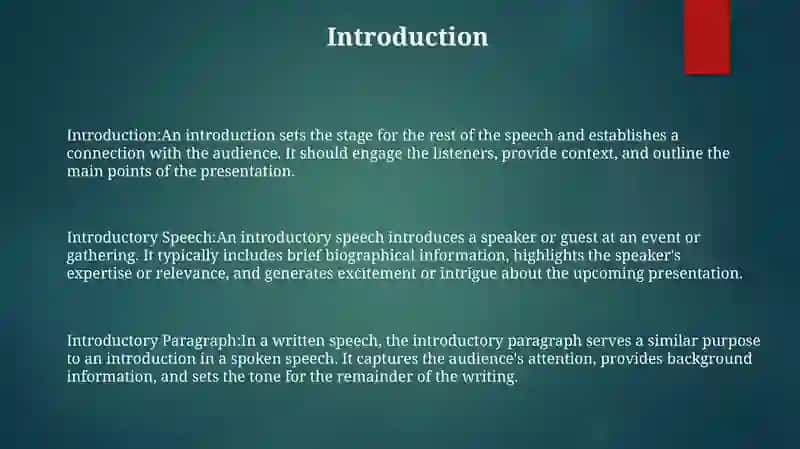 Introductory Speech 2