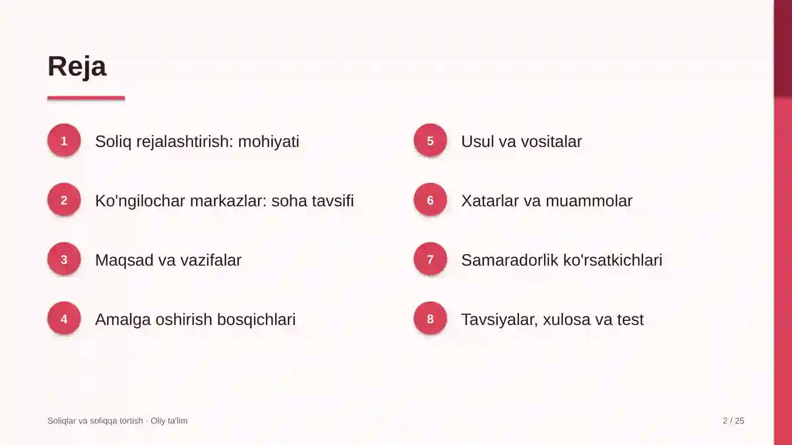 Ko'ngilochar markazlarda soliq rejalashtirish 2