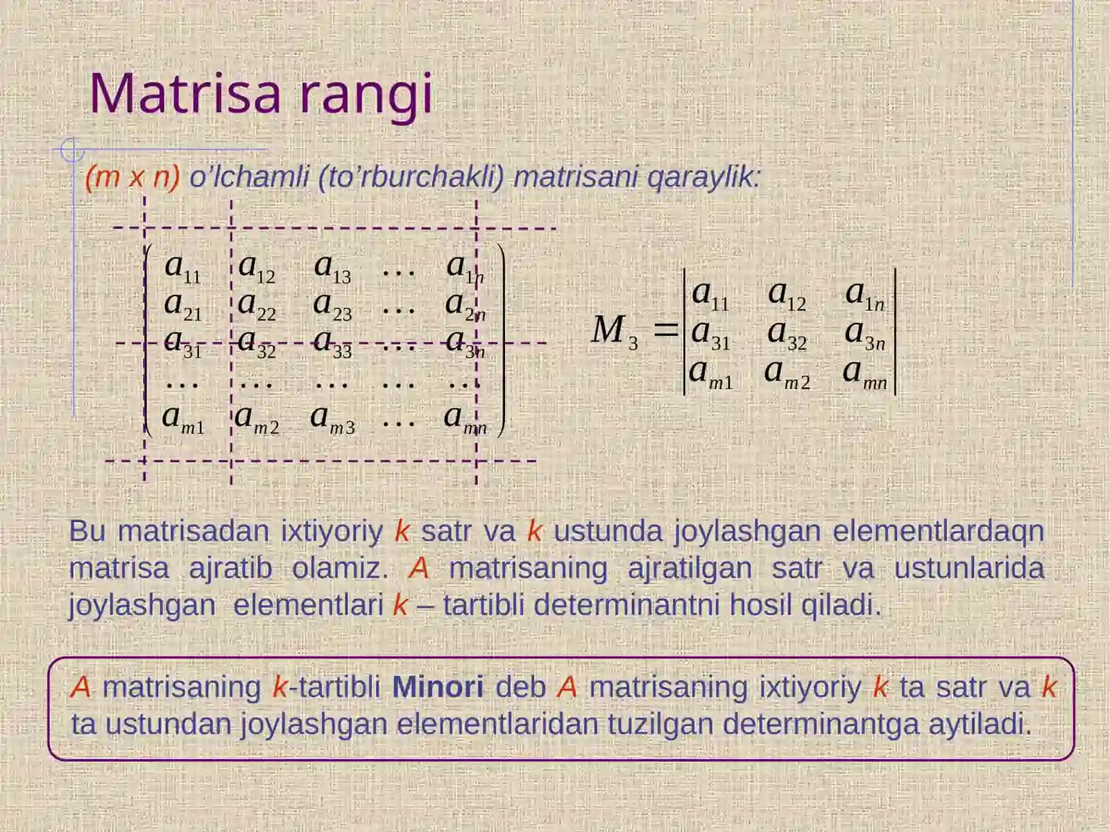 Matrisa Rangi (Matrisa rangi) 2