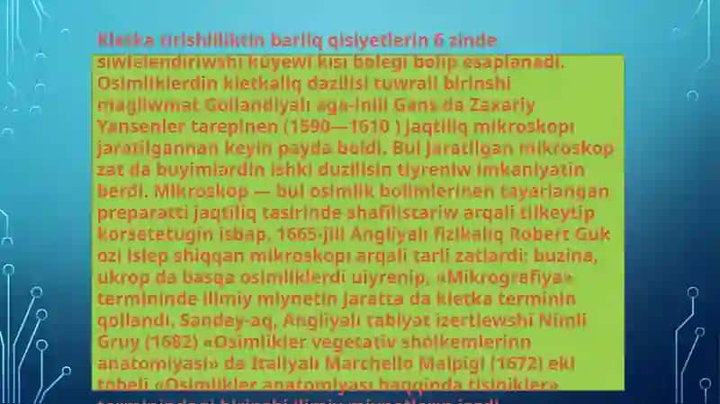 Kletkaniň ximiyaliq qurami 2