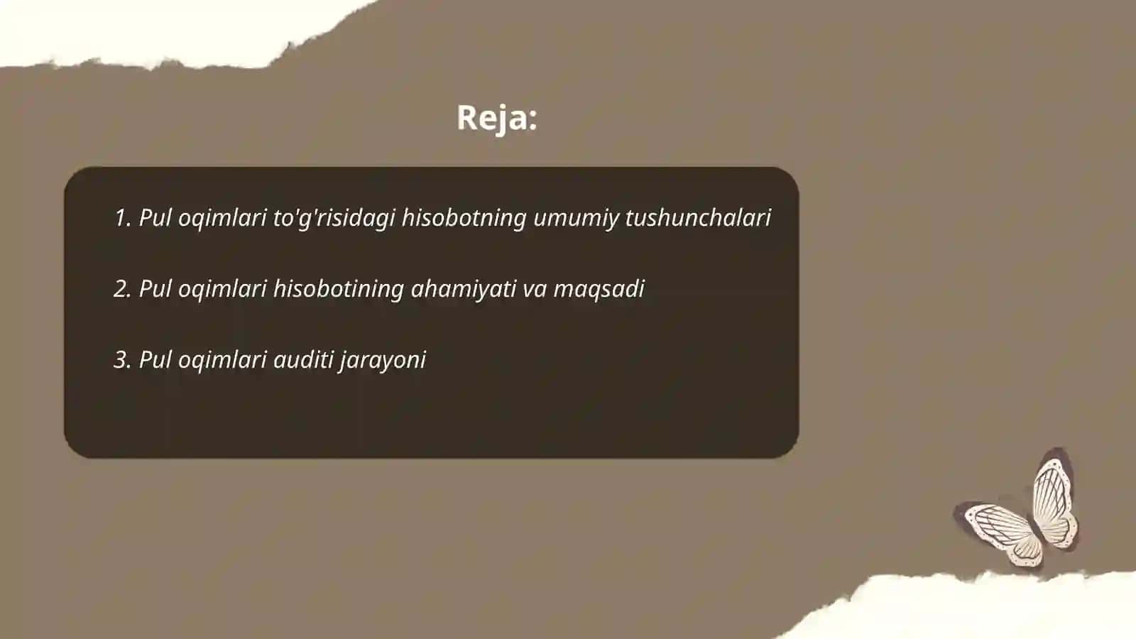 Pul oqimlari to'g'risidagi hisobot auditi 2
