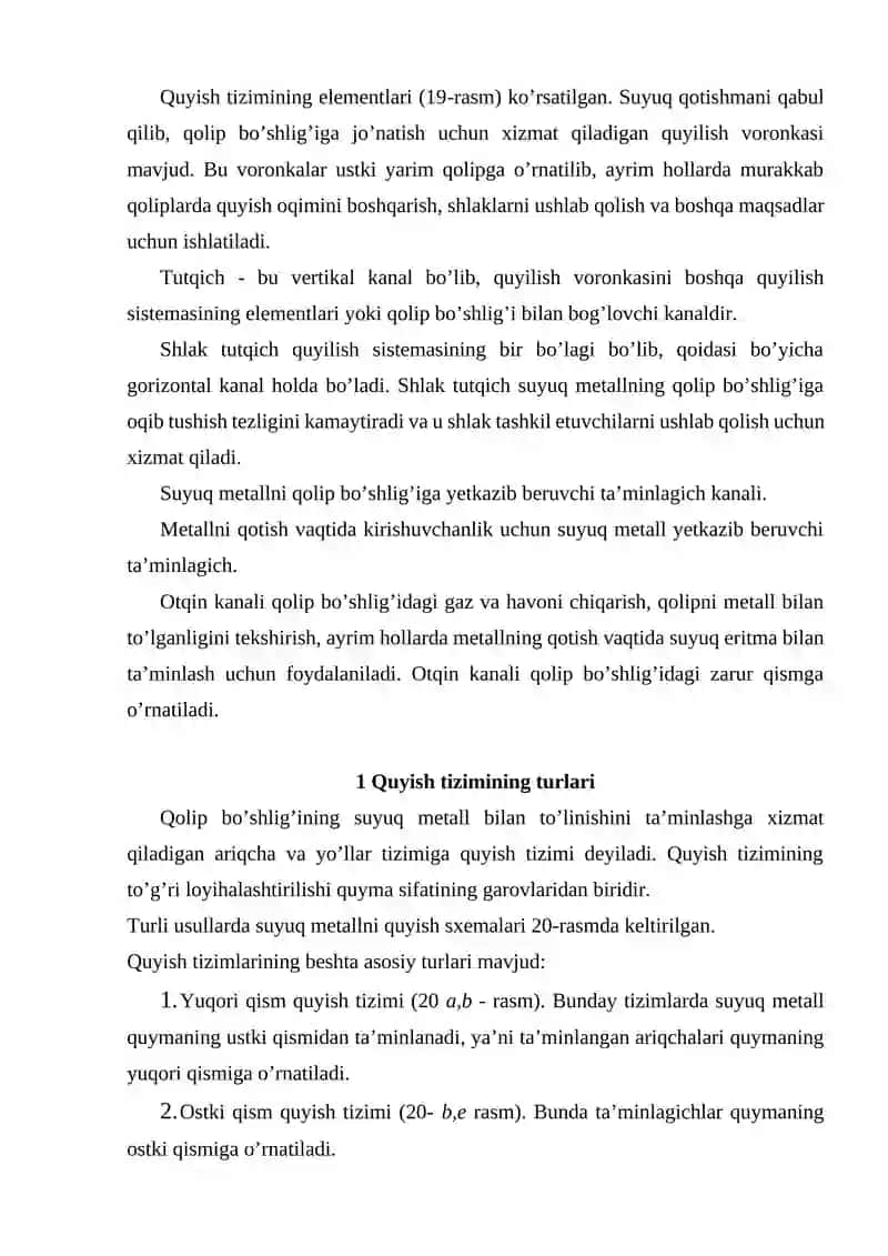 Qolipga suyuq metall quyish 2