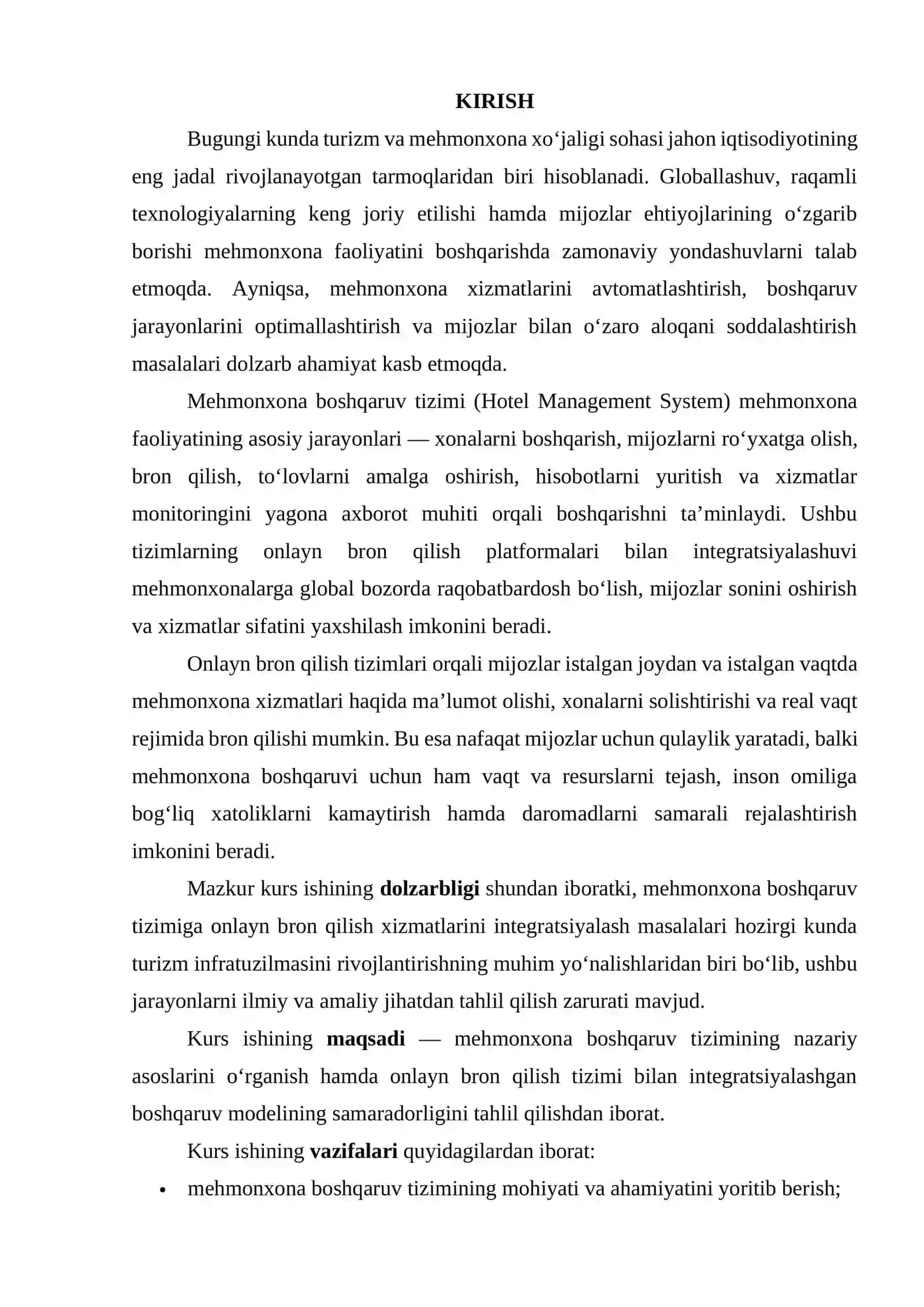 Mehmonxona boshqaruv tizimlarini joriy etishning nazariy yondashuvlari 2