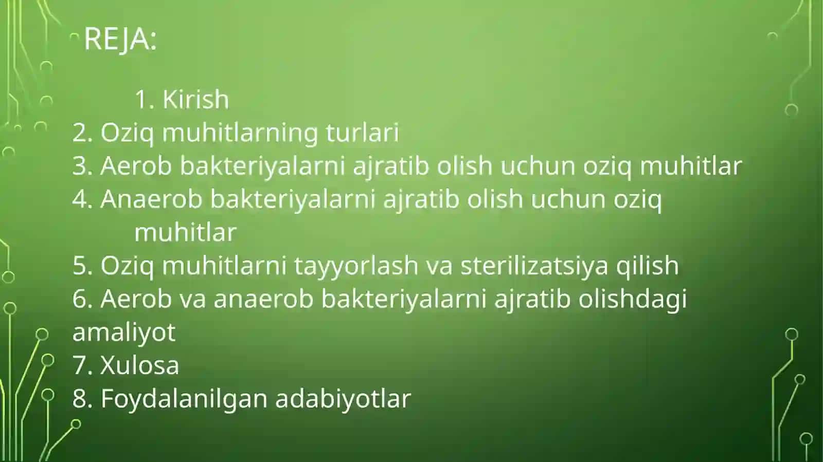 Oziqmuhitlar: anaerob va aerob bakteriyalarni ajratib olish 2
