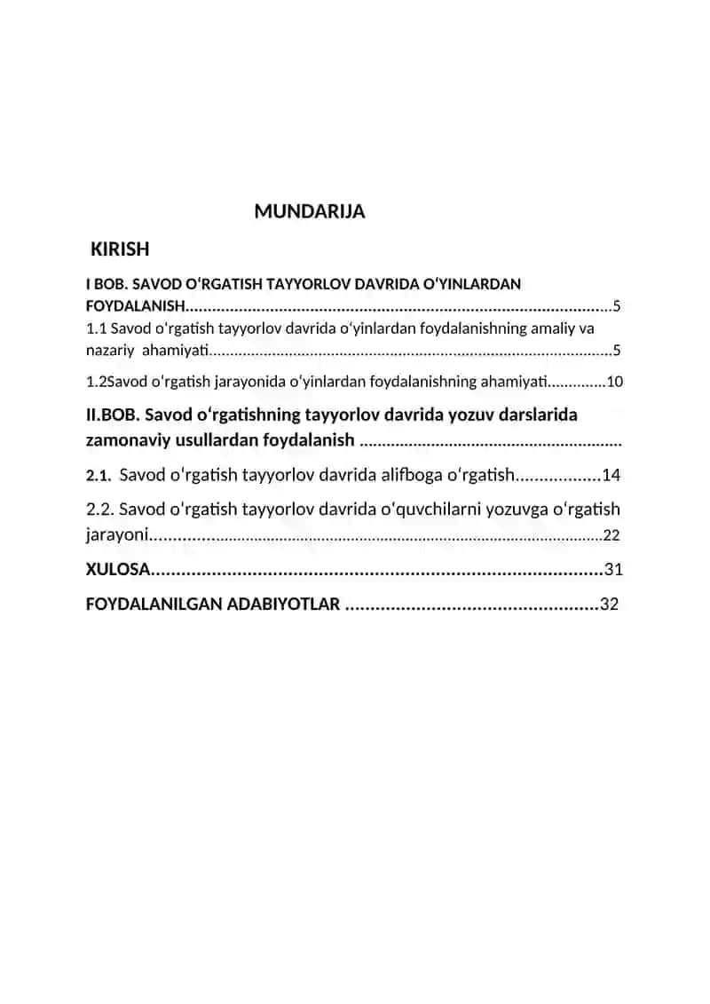 SAVOD OʻRGATISH TAYYORLOV DAVRIDA OʻYINLARDAN FOYDALANISH 2