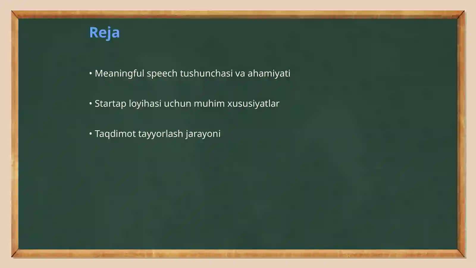 Startap loyihasi uchun taqdimot tayyorlab ber 2
