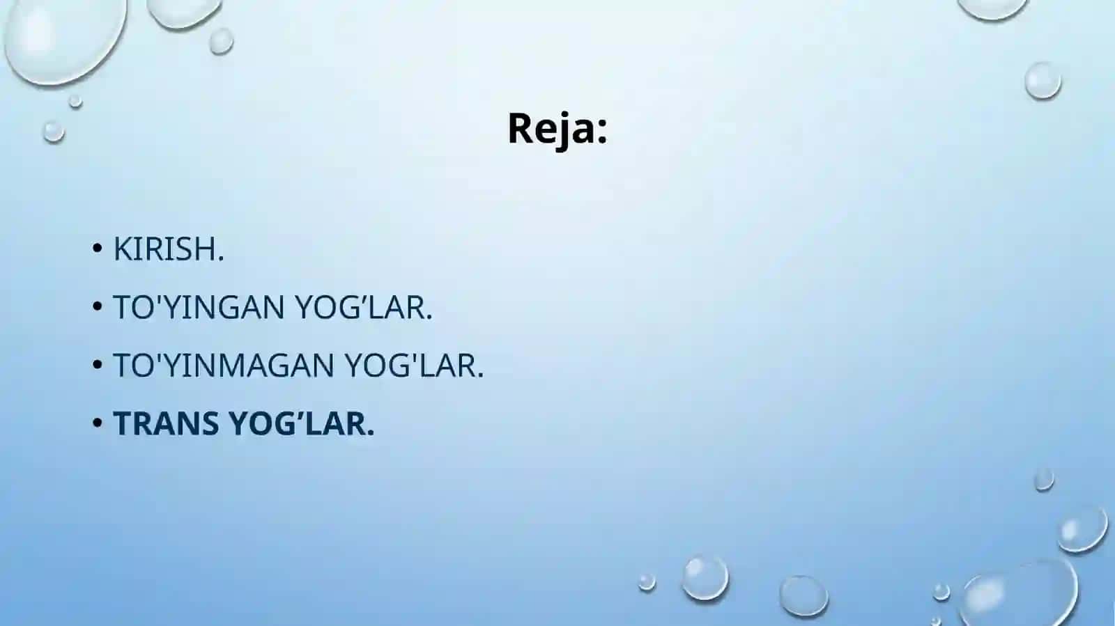 Yog’ kislotalarining tarkibini aniqlash 2